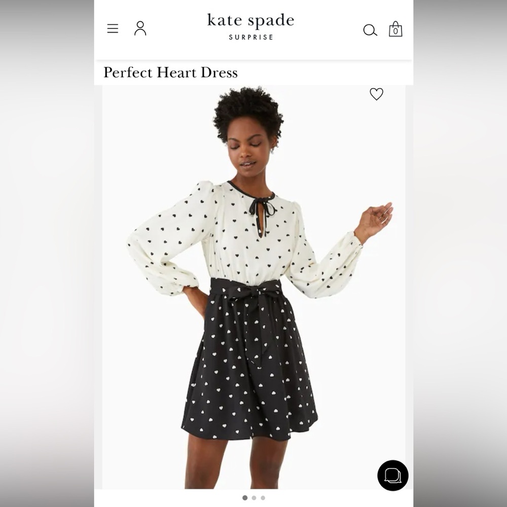 Kate Spade size XS heart dots dress
